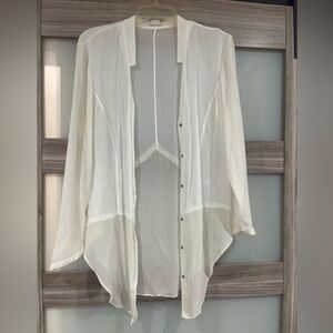 Helmut Lang Sheer White Button-Down Shirt